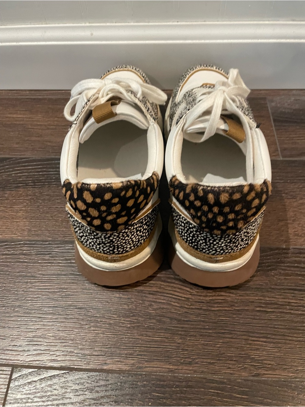 Madewell MWL Kickoff Trainer Sneakers Calf Hair MA503 2021 Olive Grove Multi 7M - Picture 4 of 12